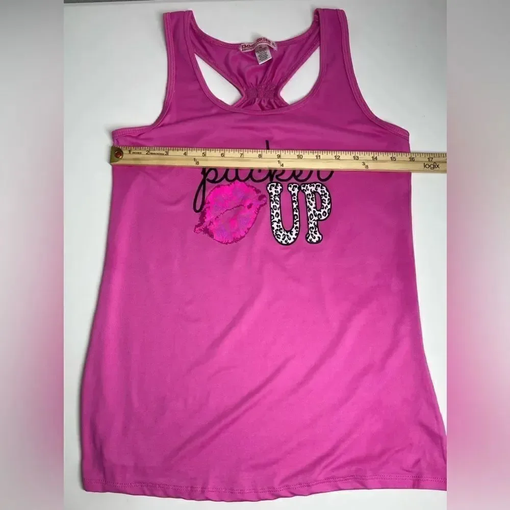 Emme Jordan Pink Cross Straps Tank Top-Size L